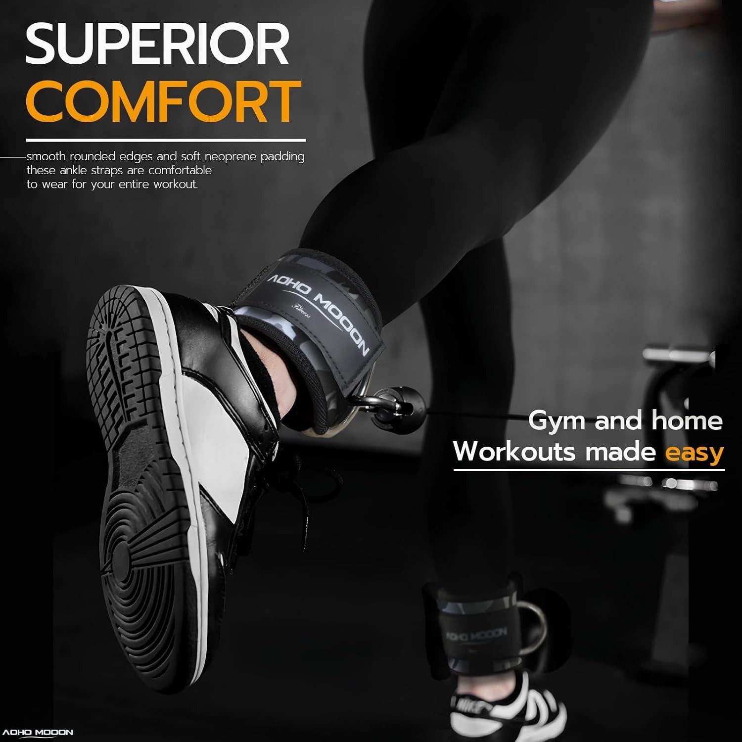 2-Pack Ankle Straps for Cable Machine, Nylon, Adjustable, Unisex
