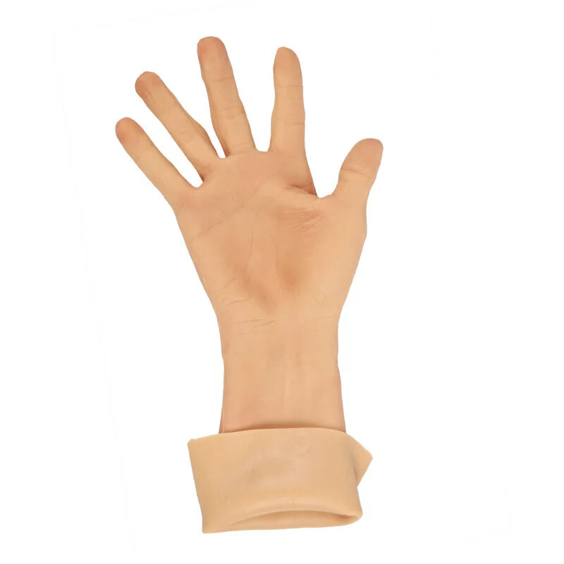 Simulation Male Silicone Prosthesis Gloves False Artificial Skin Sleeve Arm