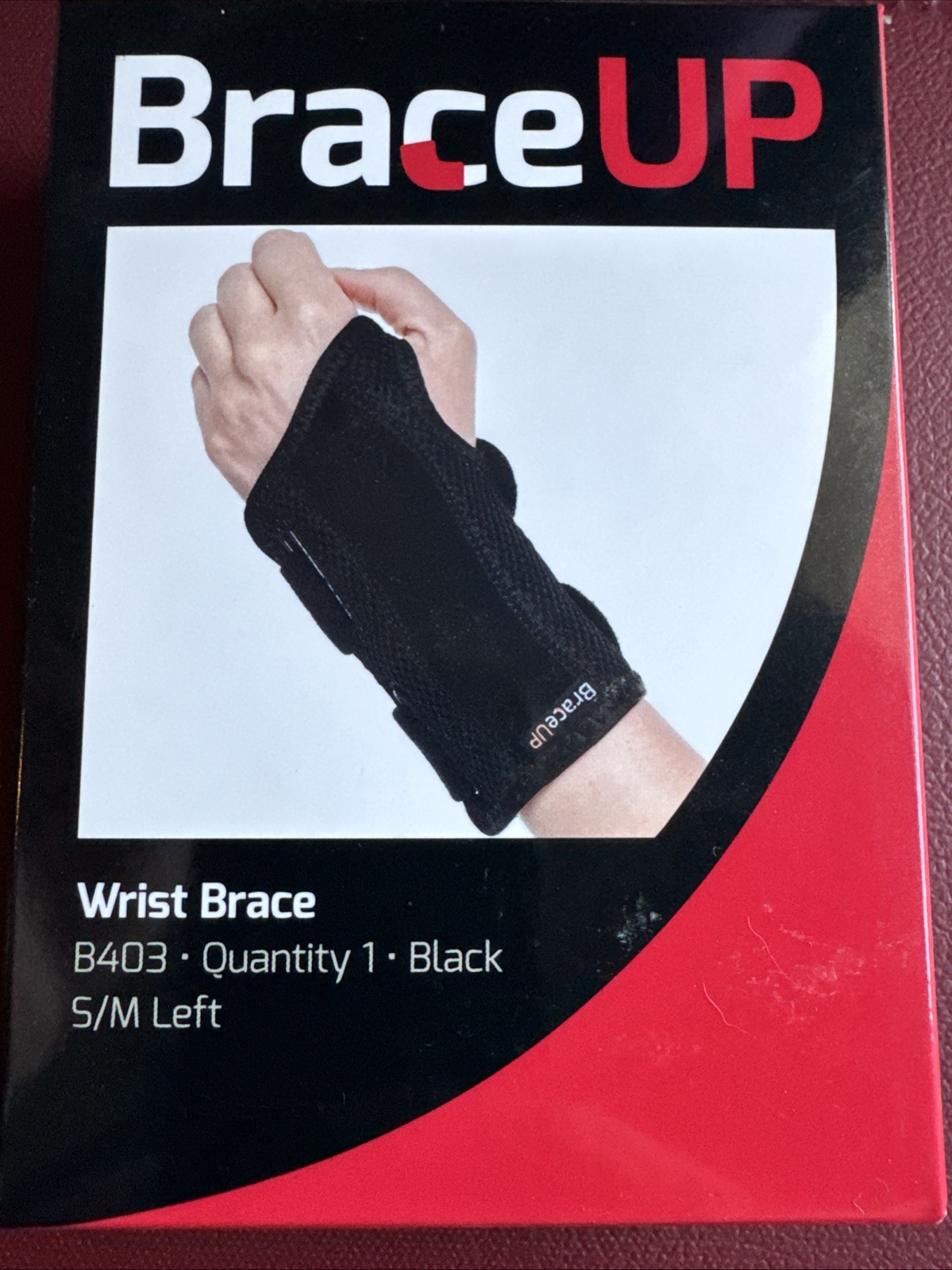 Brace Up Wrist Brace Left Hand S/M Black B403