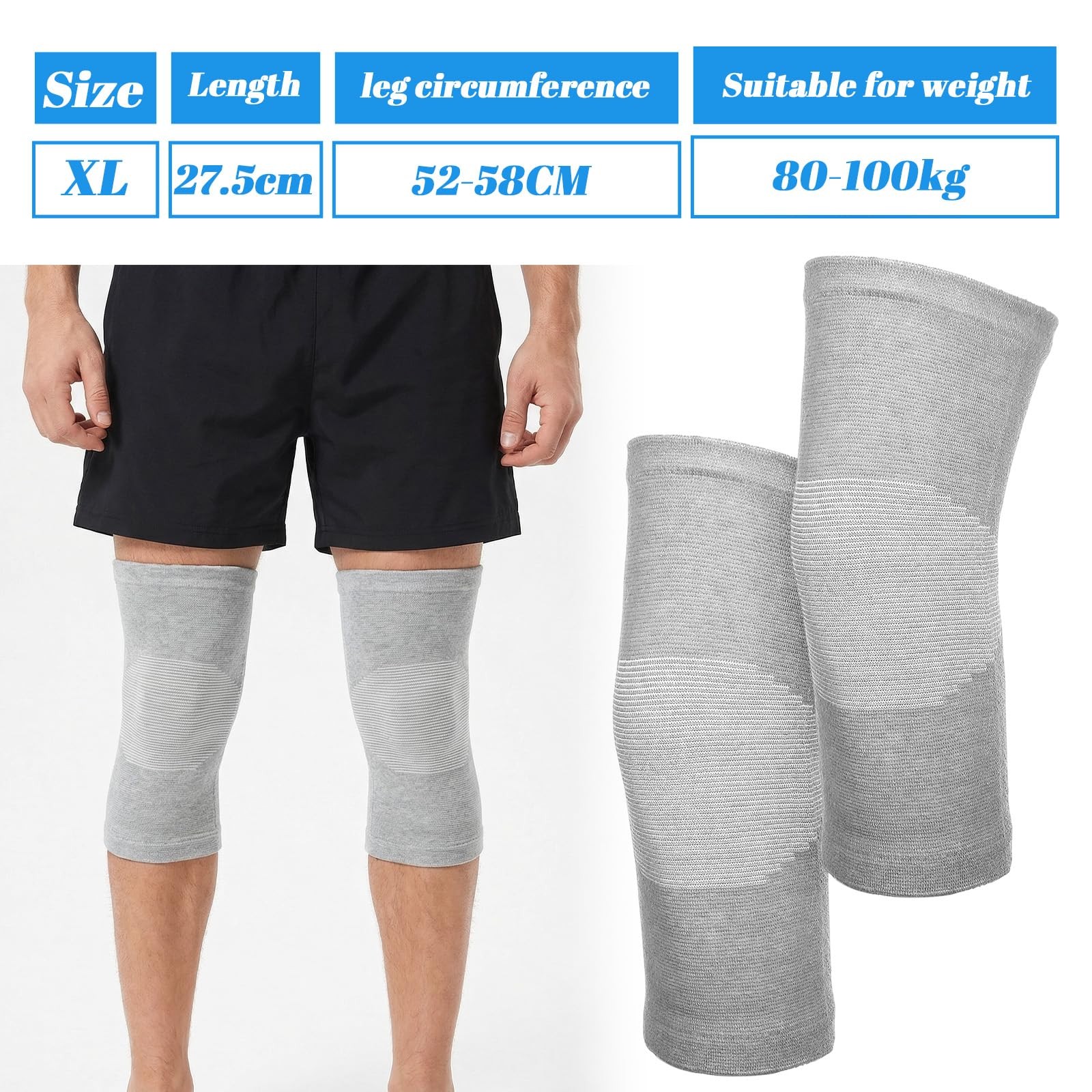 Susade Bamboo Charcoal Compression Knee Sleeve 1 Pairs Elastic Warm Knee…