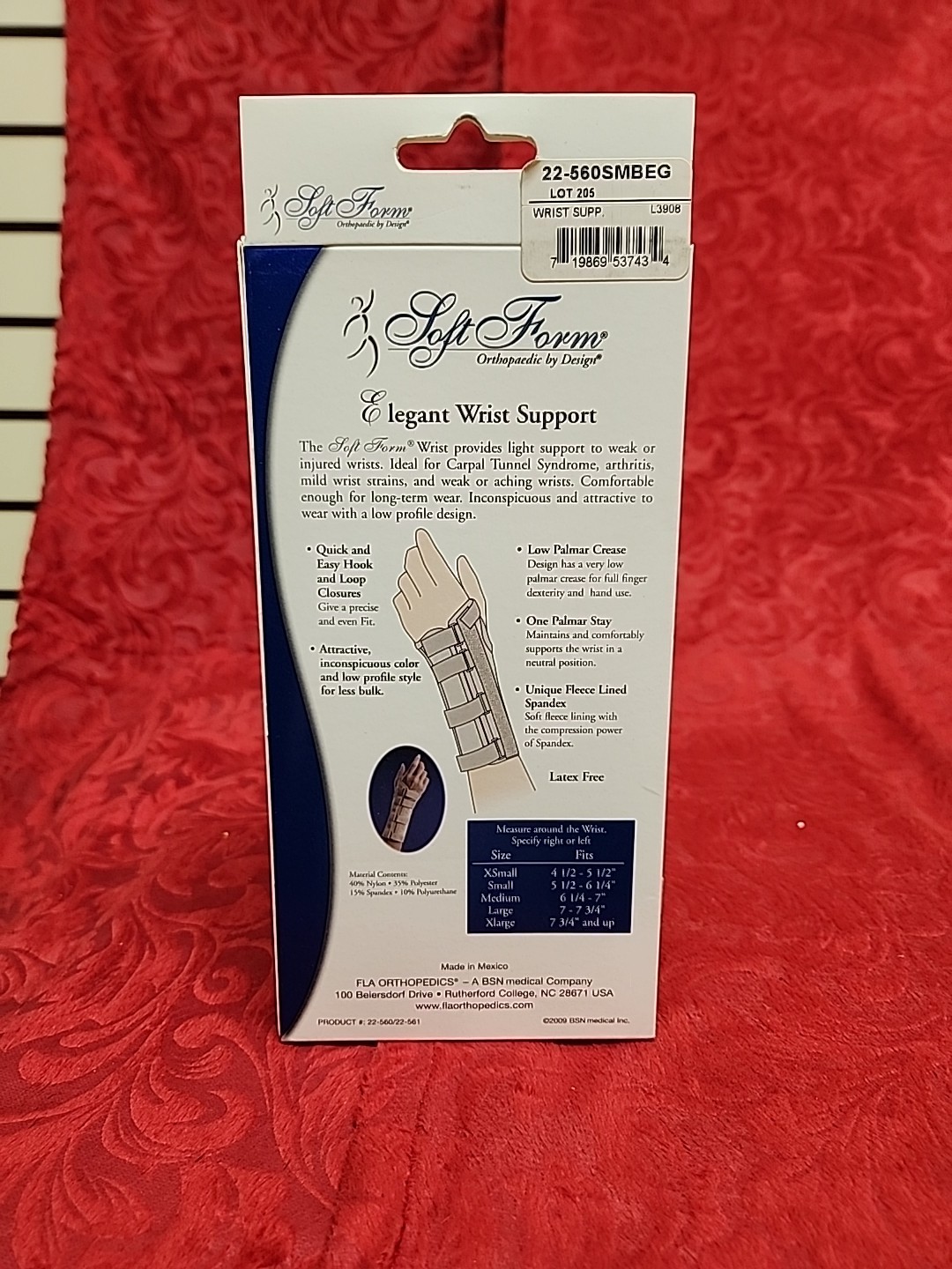 FLA Soft Form Elegant Wrist Support Small Right New In Box