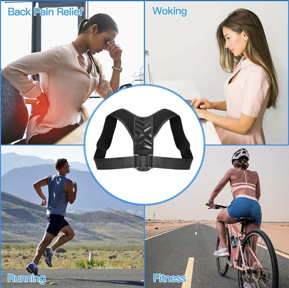 Posture Corrector Back Support Brace Clavicle Upper Neck Pain Relief one size