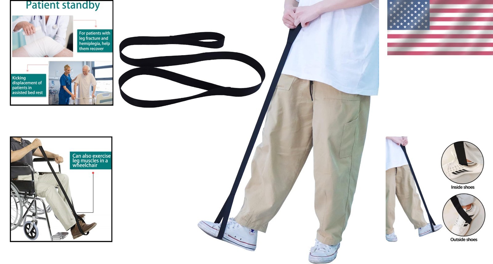 Adjustable Leg Lifter Strap 42 Inch for Limited Mobility and Recovery