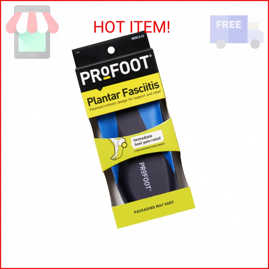 PROFOOT Plantar Fasciitis Orthotic Insoles for Men (Sizes 8-13) – Gel Shoe Inser