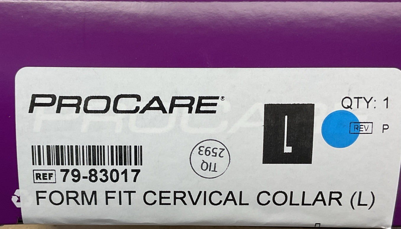 Cervical Collar, Size Large, Foam, Form Fit By DJO 79-83017 4.5” X 22.5” New!