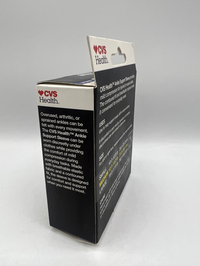 CVS Health Ankle Support Sleeve with Mild Compression – Medium – NEW