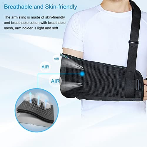 Arm Sling Shoulder immobilizer for Shoulder Injury with Back Updated Medium