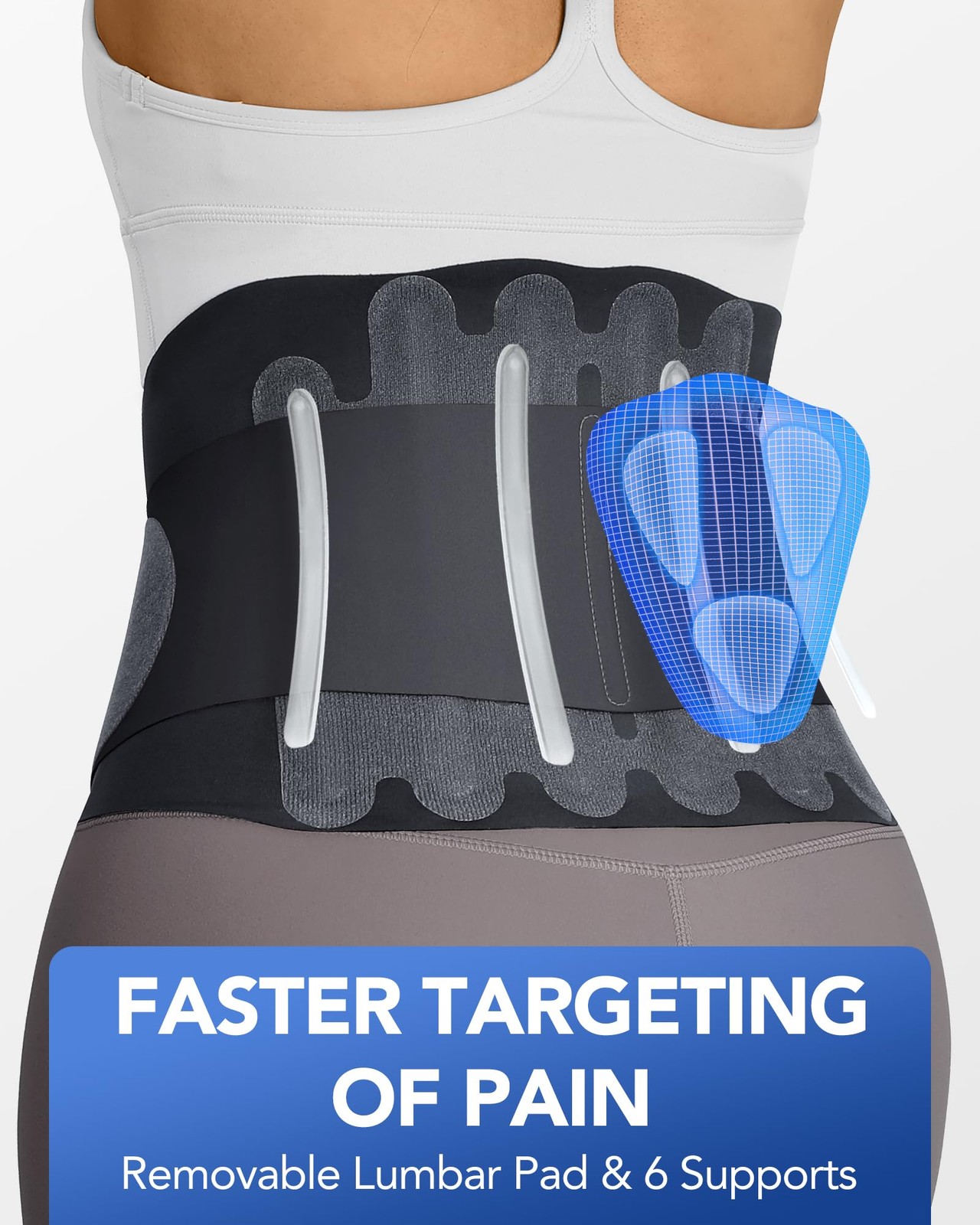 Fitomo 0.5mm Ultra Thin Back Brace for Women Men, 3D Lumbar Pad, Seamless Yoga F