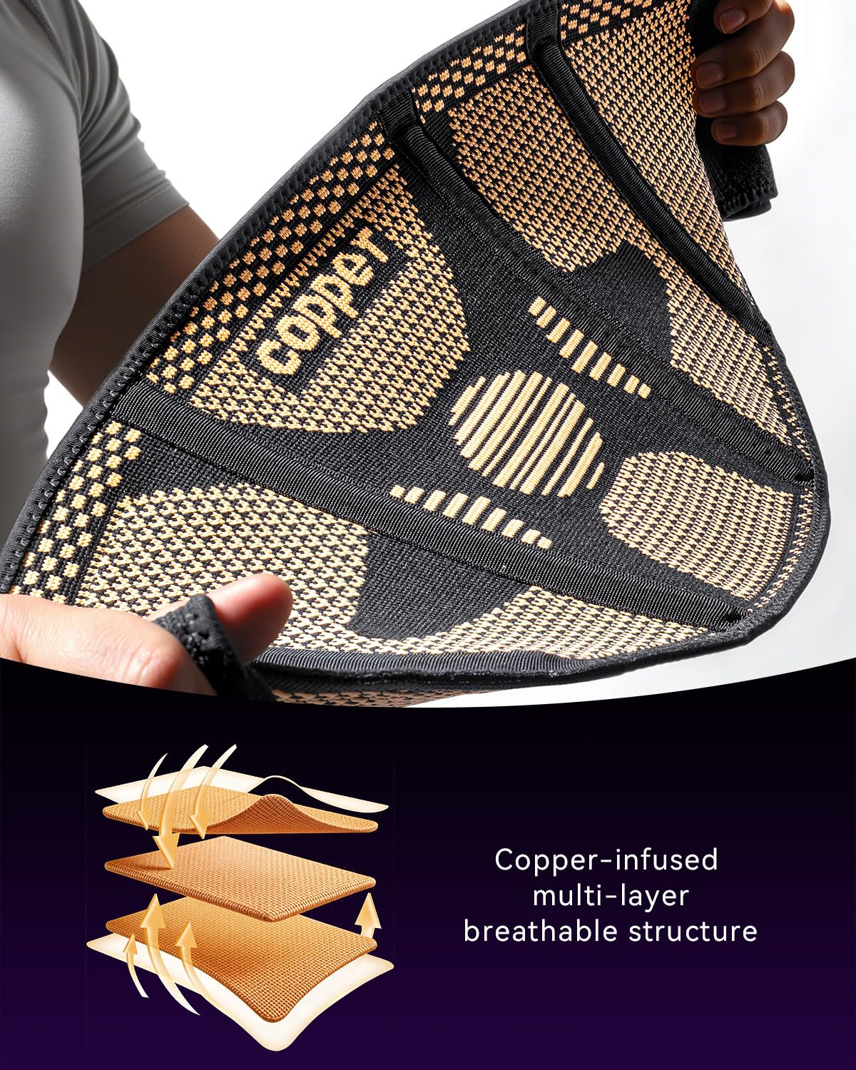 Copper Back Brace for Men and Women Lower Back Pain Lumbar Support Belt | Back B