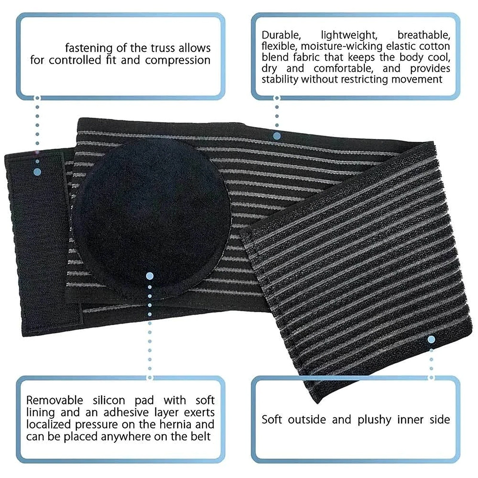 Umbilical Hernia Belt Abdominal Support Binder Compression Pad Adjustable Unisex