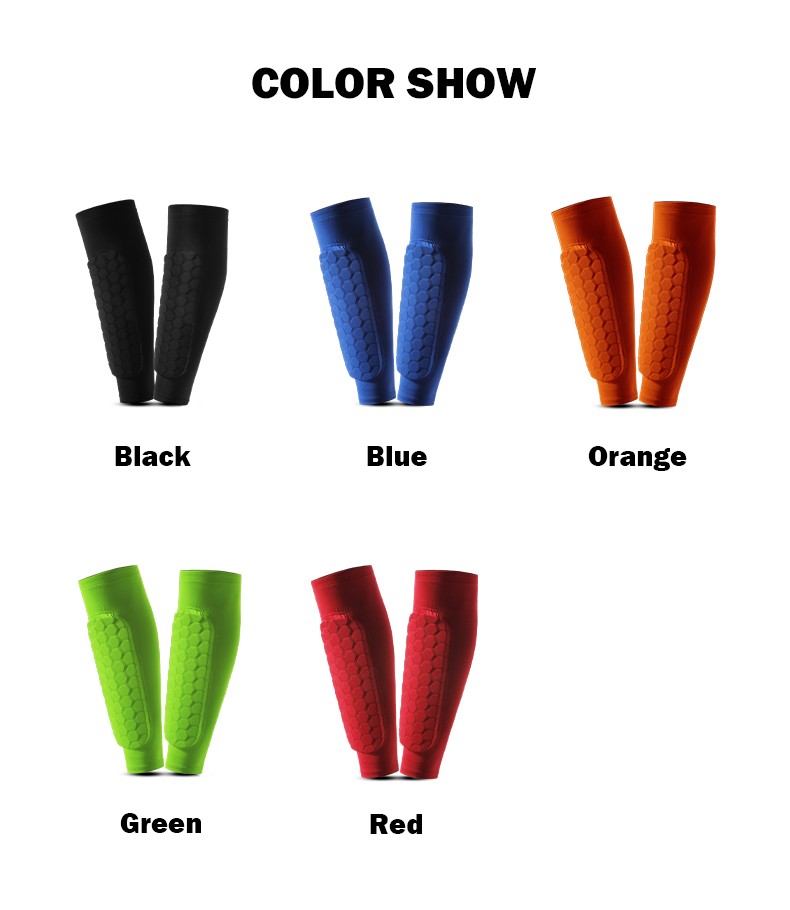 1Pcs Women Men Football Shin Guards Soccer Honeycomb Anti-collision Compression