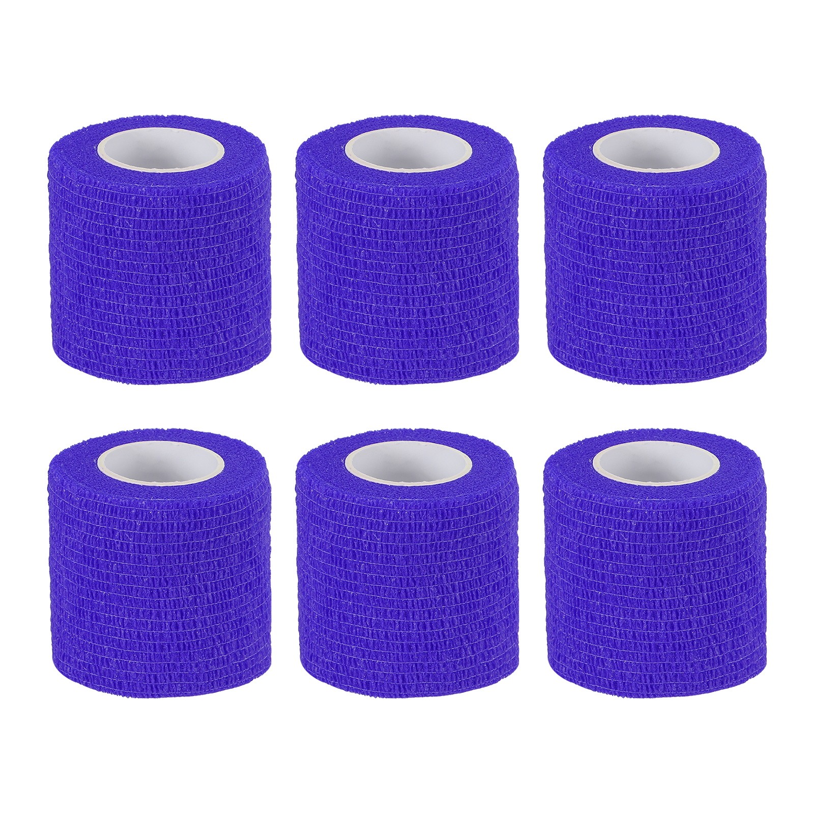 1″ x 177″ 6 Pcs Self Adhesive Bandage Wrap Elastic Self Tape Dark Blue