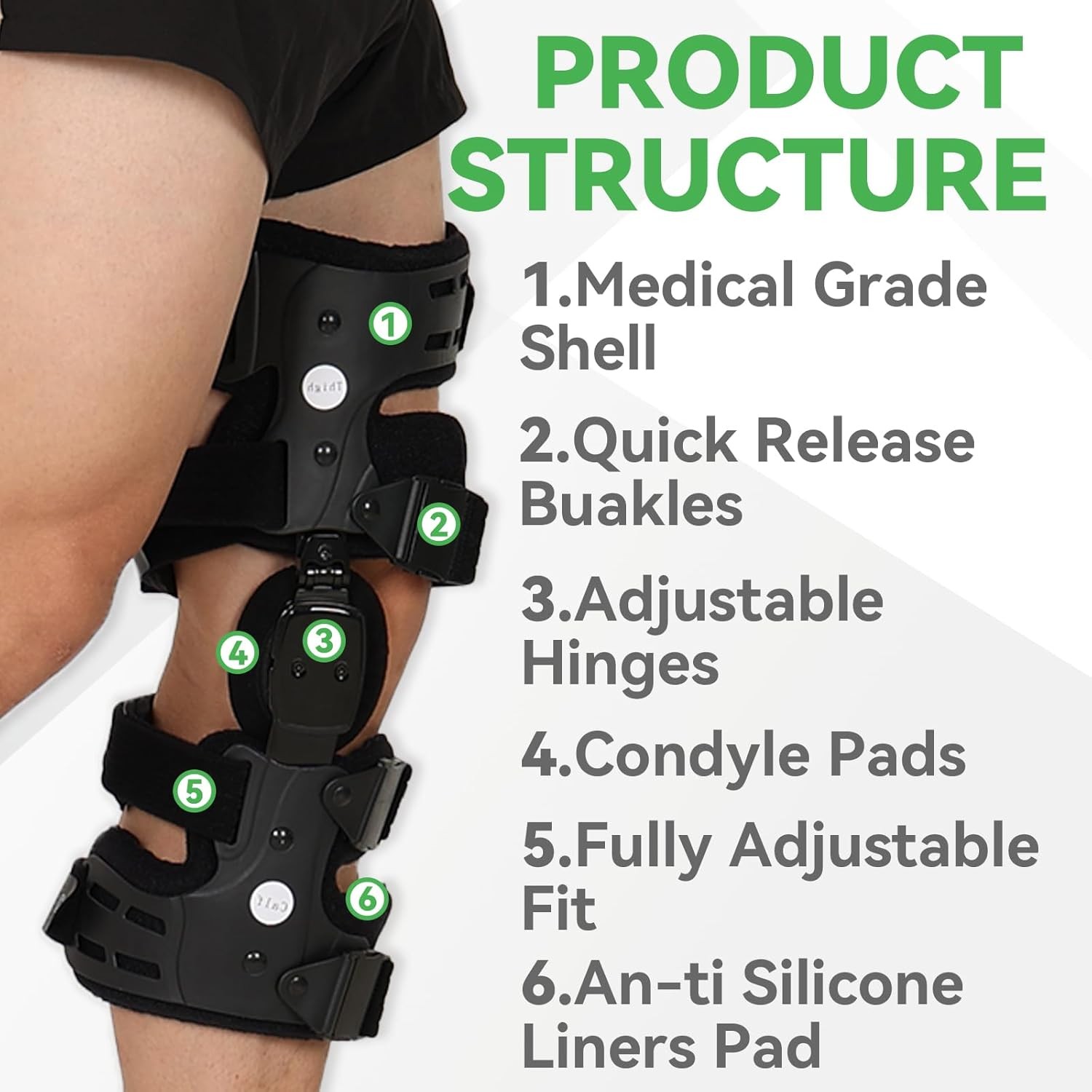 Orthomen offloader knee brace — adjustable, built-in hex key, unisex