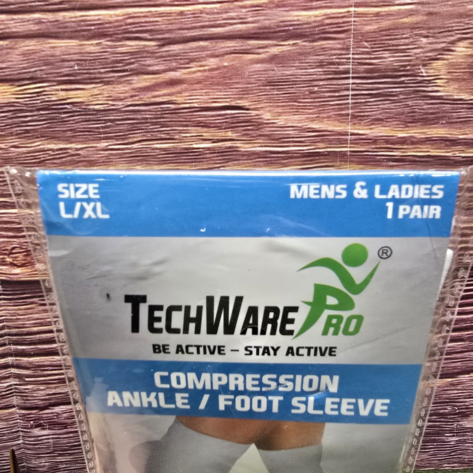 TechWare Pro Compression Ankle Foot Sleeve Unisex L/XL White New Support