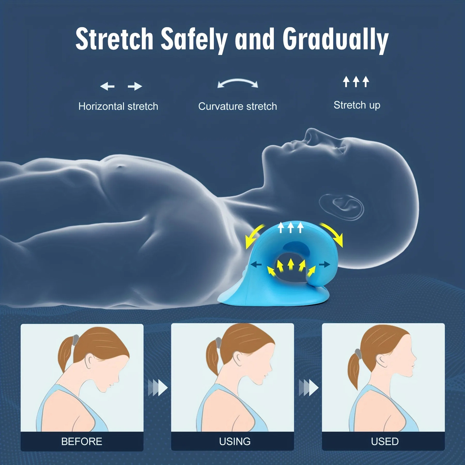 Eva Neck and Shoulder Relaxer, C-Shape Cervical Traction Device, Relax Spine Ali