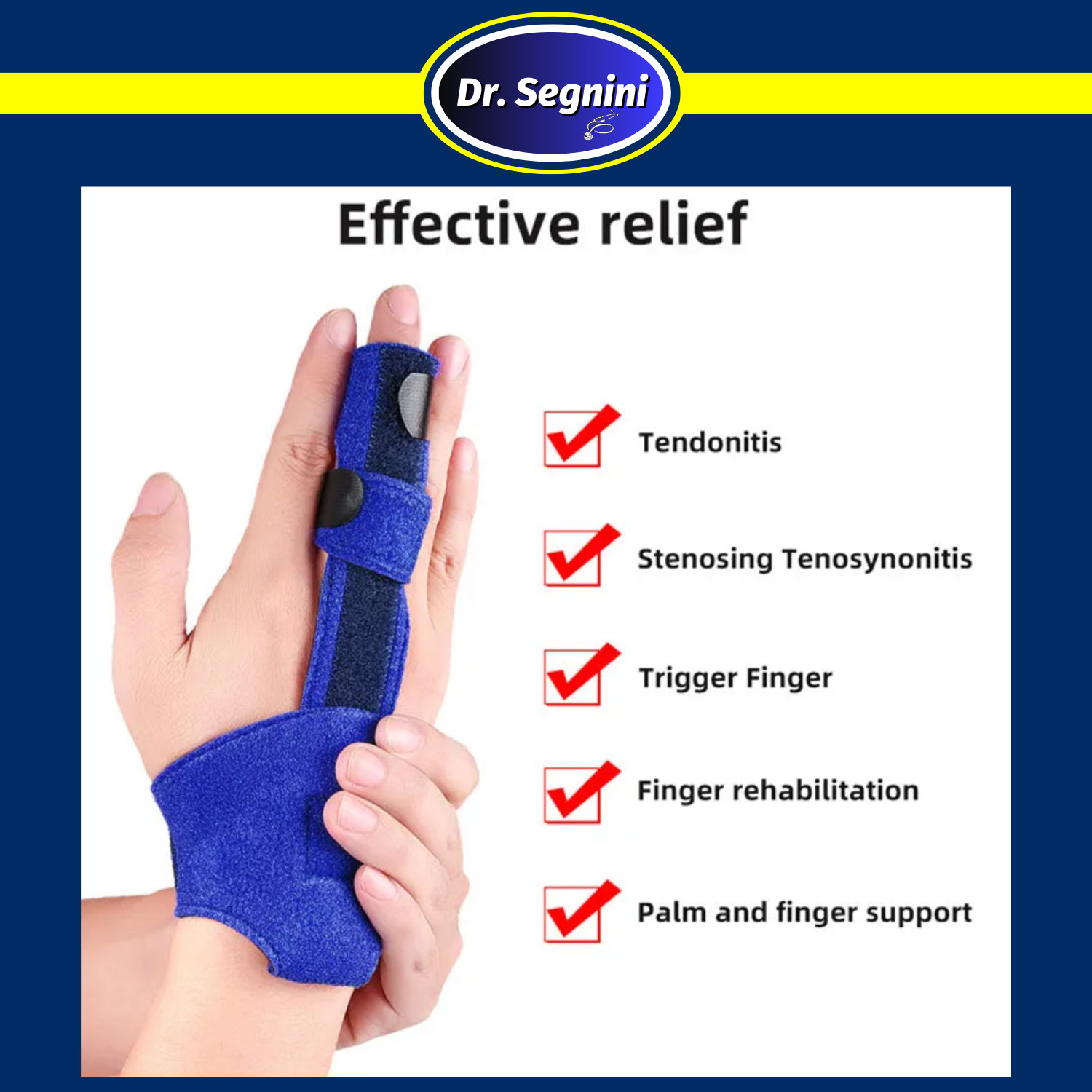 Relief Finger Trigger Splint Brace Straightening Curved Locked Mallet Unisex ⭐✅