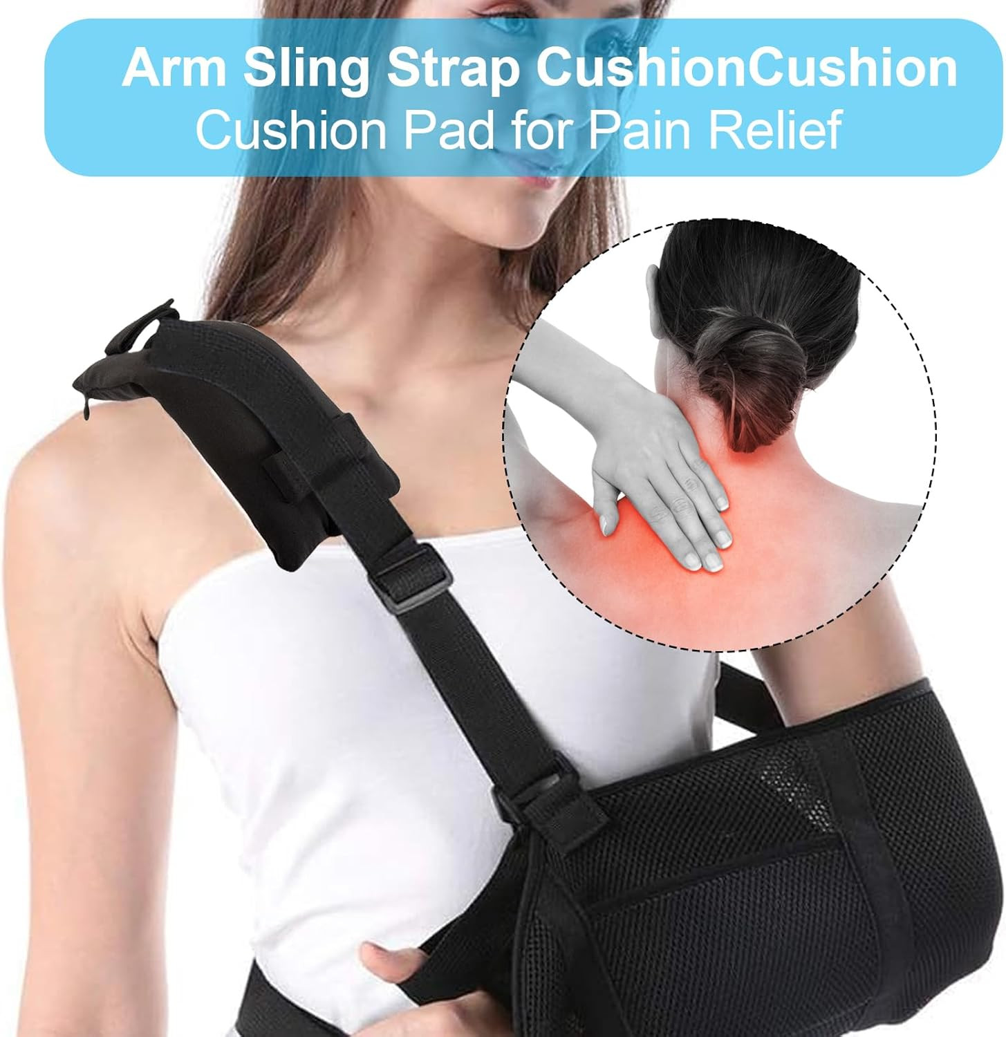 Strap Cushion for Arm Sling,Shoulder Brace Carry Strap Pillow Arm Elbow Wrist In