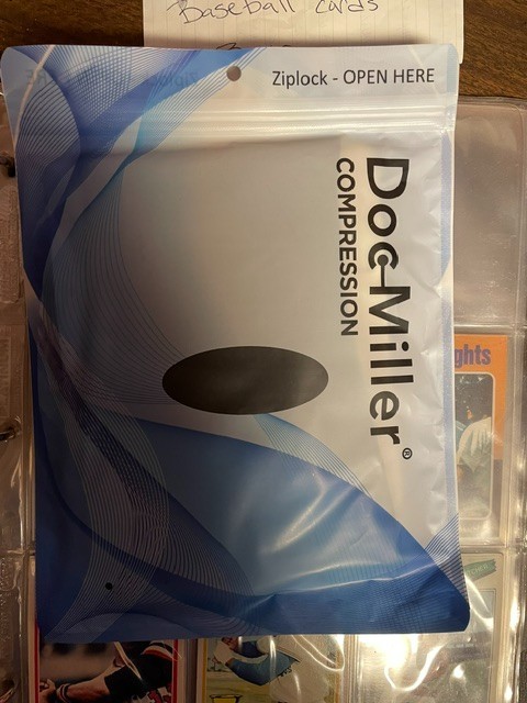 Doc Miller Open Toe Compression Sleeve 20-30 mmHg Black Size X-Large NEW