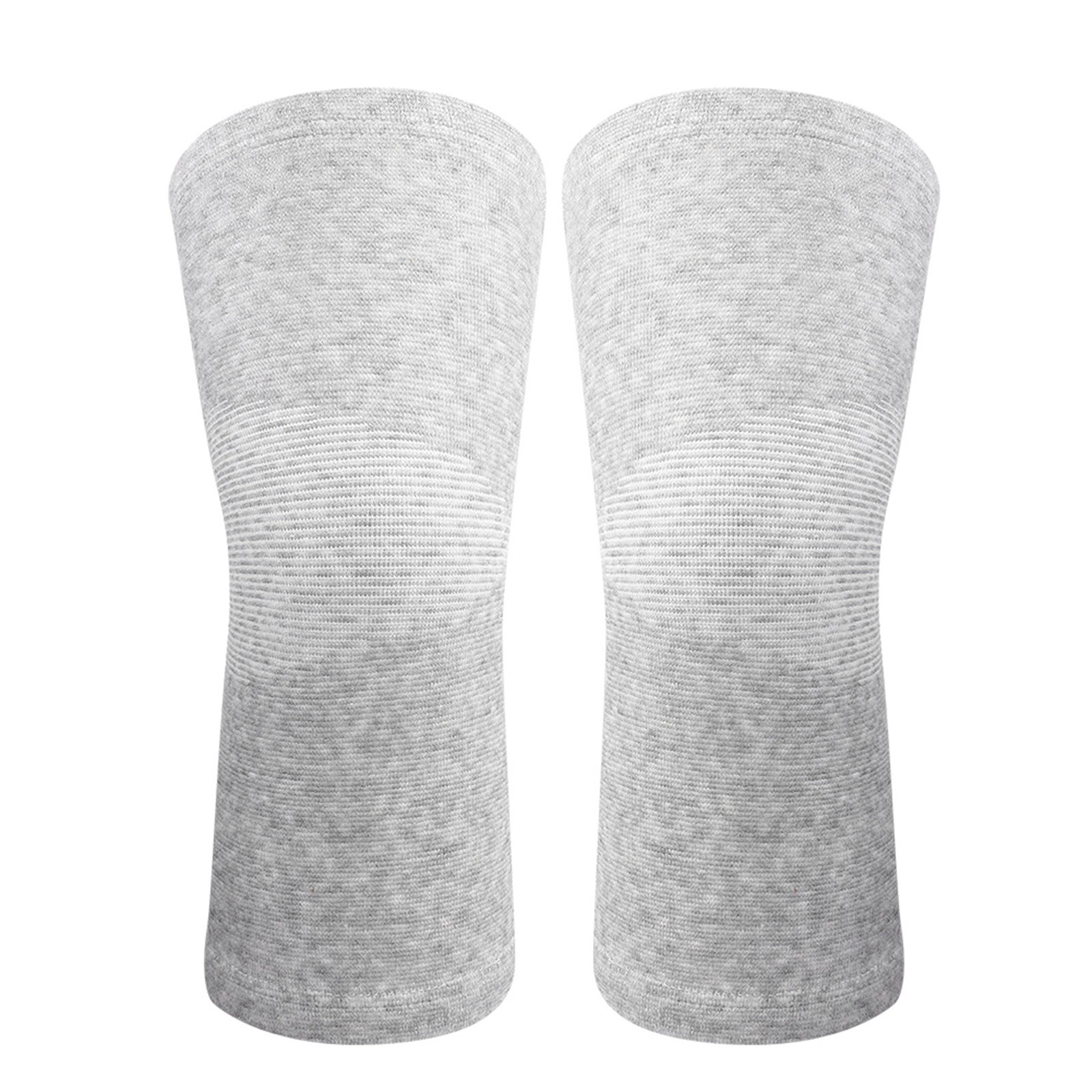 1 Pair Elastic Bamboo Knee Protector Carbon Fiber Sleeve (Gray L)
