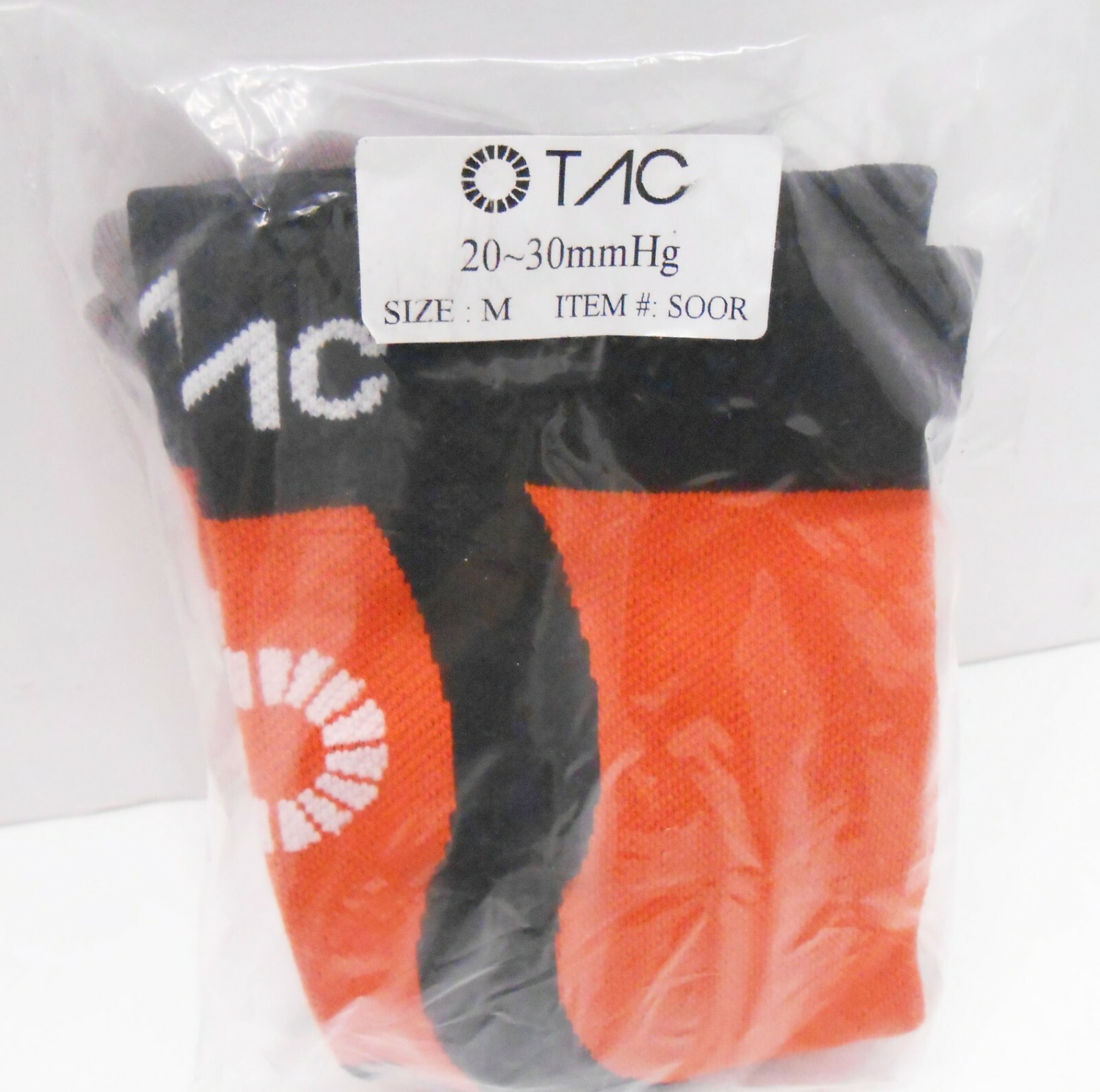 TAC Compression 20-30 mmHg Socks (Pumpkin Orange and black) Size: M