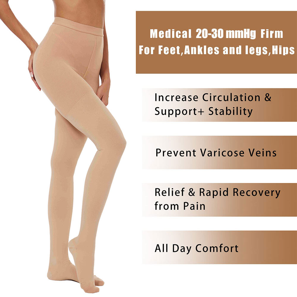 FDA Approved Sheer Compression Stockings Pantyhose Moderate Support 20-30 mmHg