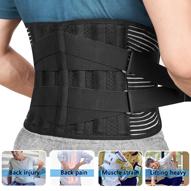 Back Braces for Lower Back Pain Relief with 6 Stays Breathable Back Support Belt