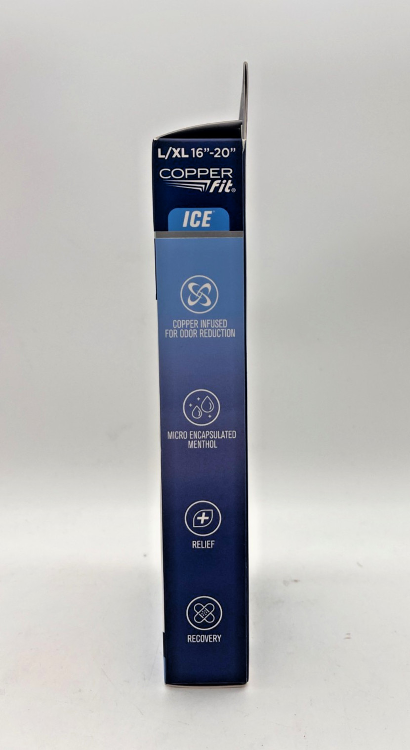 2x COPPER FIT ICE MENTHOL COMPRESSION KNEE SLEEVE L / XL 16″-20″ NEW IN BOX