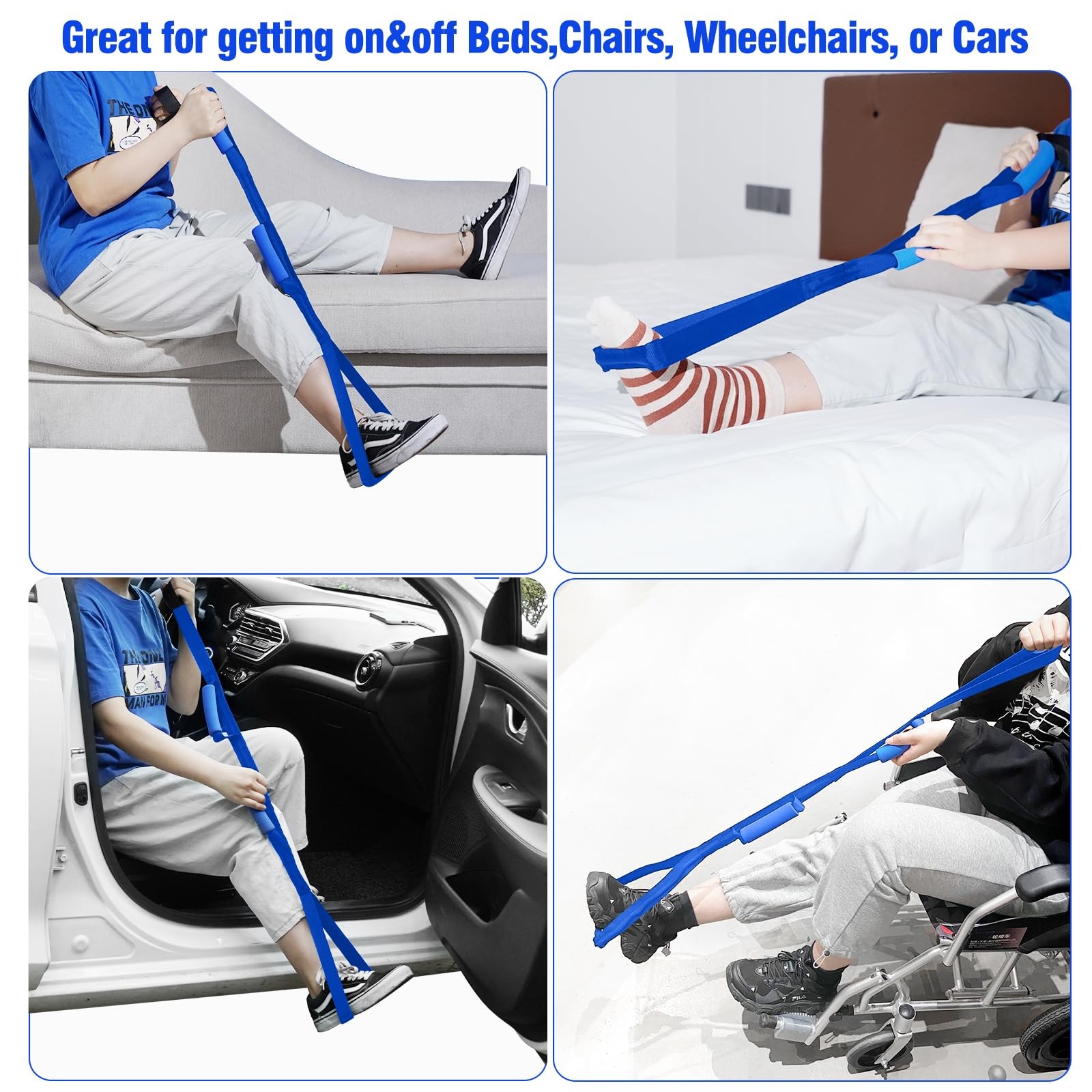 42 Inch Leg Lifter After Hip Replacement Large Foot Loop Mobility Aid Blue