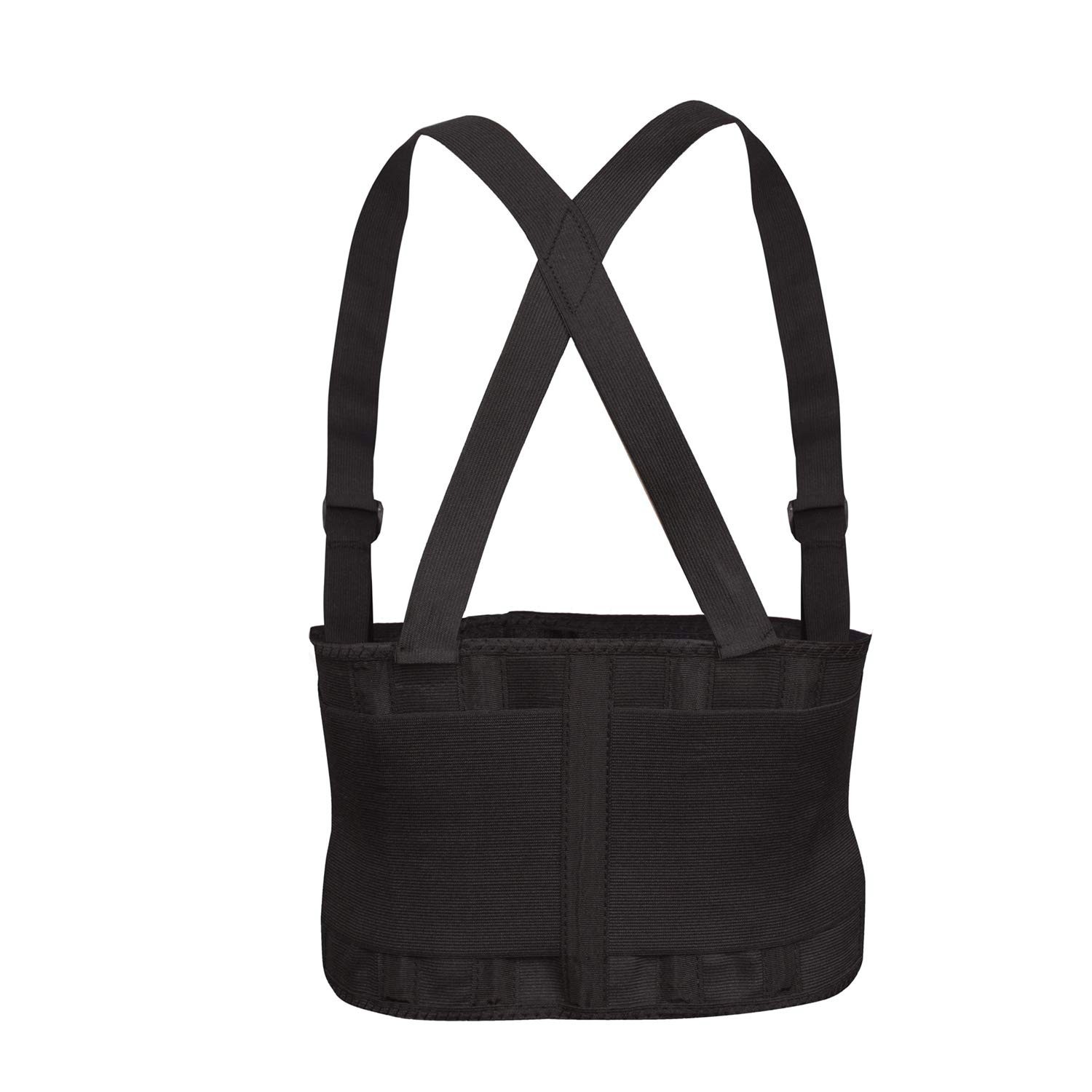 Back Support Belt with Attached Suspenders, Quick Adjust Elastic Outer Panels