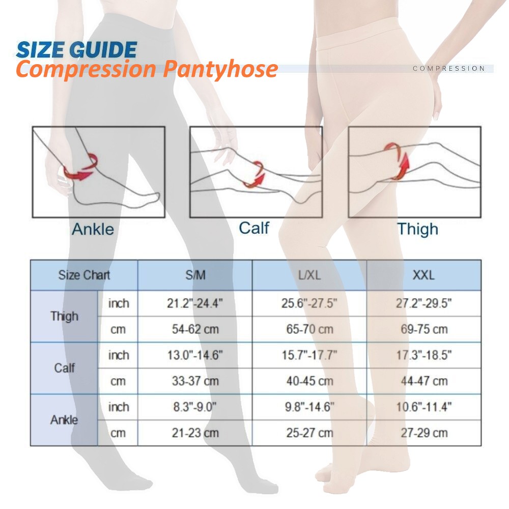 Medical Compression Pantyhose 20-30 mmHg Support Varicose Swelling DVT Stockings
