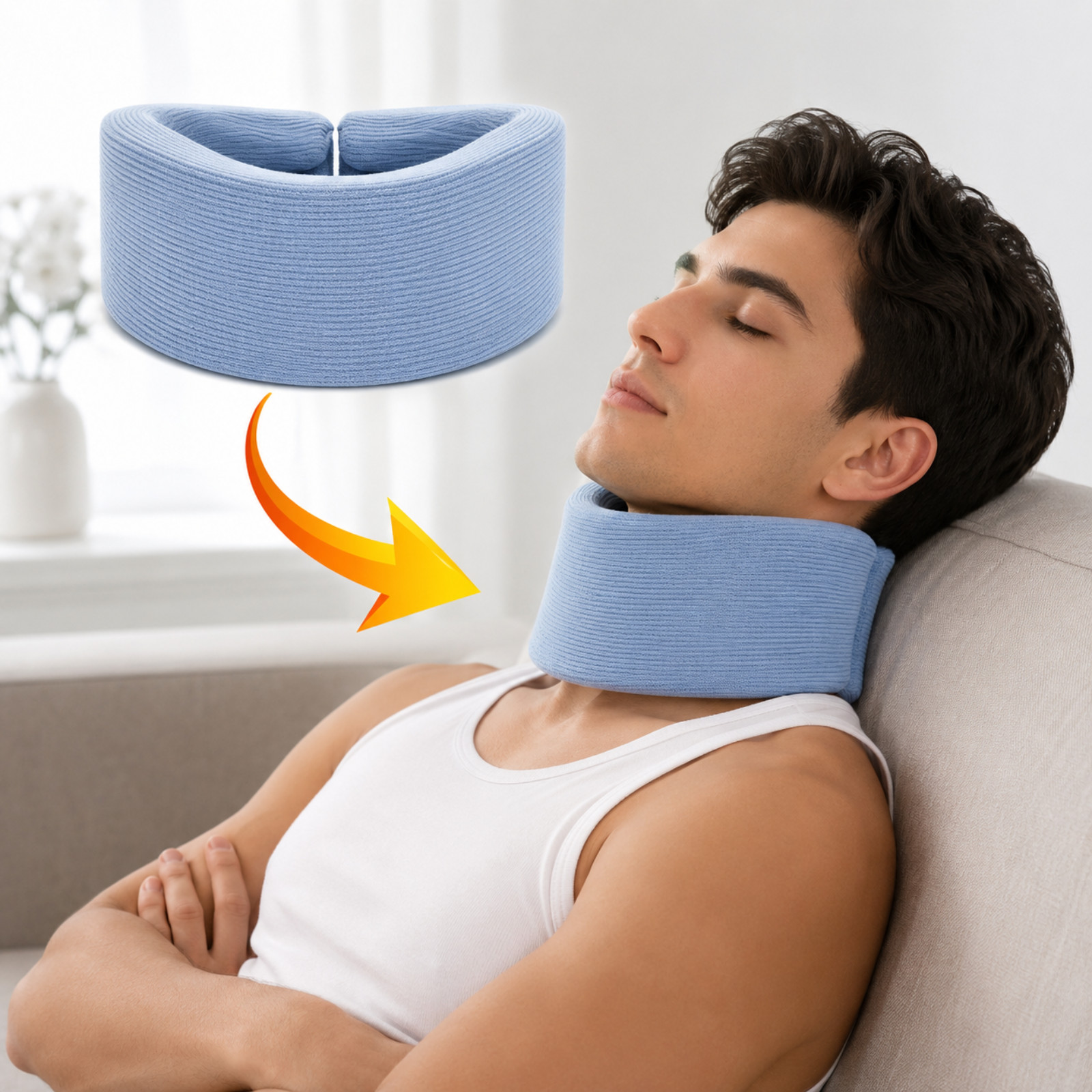 2pcs Adjustable Neck Brace Neck Support Collar 360° Surround Support