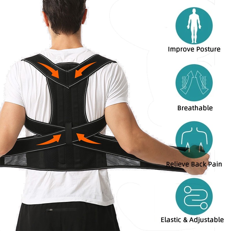 Adjustable Posture Corrector Low Back Support Shoulder Brace Belt For Women Mens