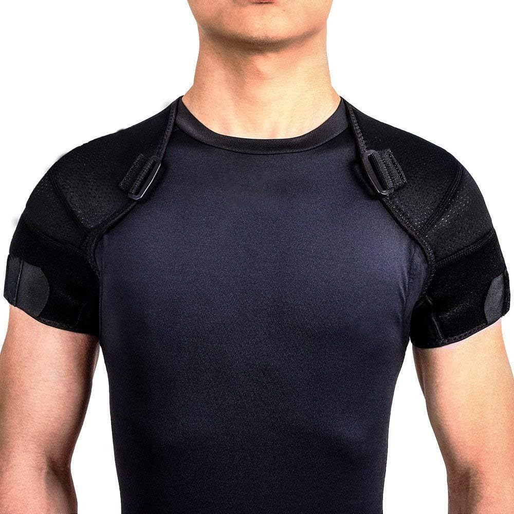 Double Shoulder Support Brace Strap Wrap Neoprene Protector,S
