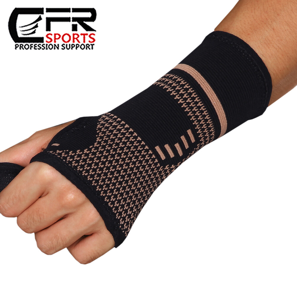 Copper Wrist Support Brace Compression Sleeve Arthritis Gym Carpal Tunnel Hand @