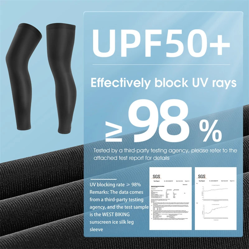 Ice Silk Cycling Leg Sleeves UPF50+ Anti UV Summer Riding Leg Sleeve