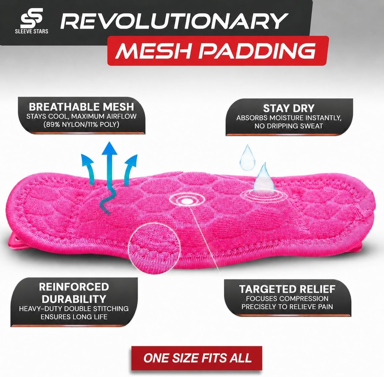 Durable Hot Pink Elbow Brace for Tennis & Golf – Adjustable Support for Recovery