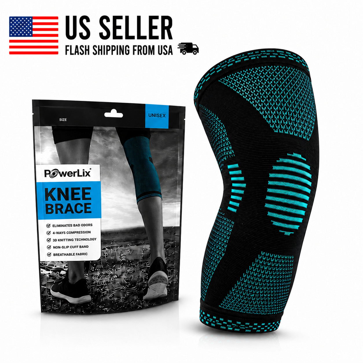 POWERLIX Leg Sleeve – Best Knee Brace for Leg Pain for Men & Women Knee Support