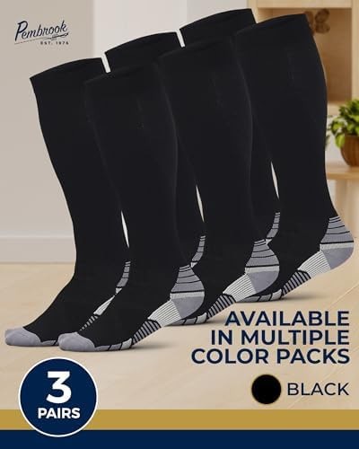 Pembrook 3 Pairs Compression Socks 20-30 mmHg – Compression Socks for Women a…