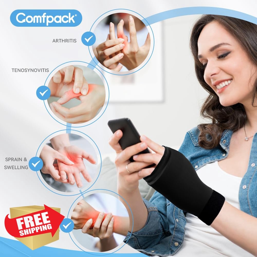 Comfpack 2pc Hand Ice Pack Gloves Arthritis Wrist Carpal Tunnel