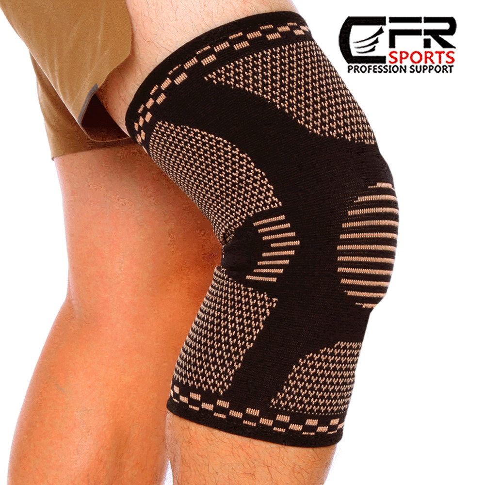 Copper infused Pro Series Performance Compression Knee Sleeve Brace S M L