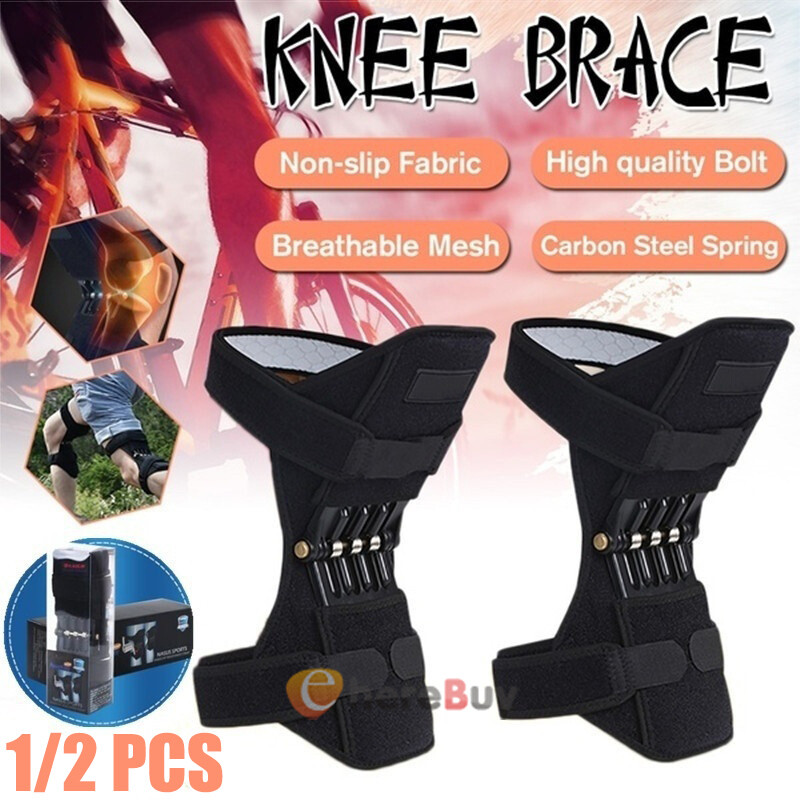 2Pcs Joint Support Knee Pads Power Spring Loaded Rebound Sports Lift Protection