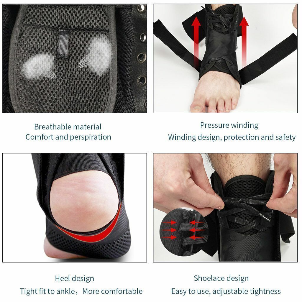 Ankle Brace Support Compression Stabilizer Foot Lace Up Wrap Pain Relief 2025