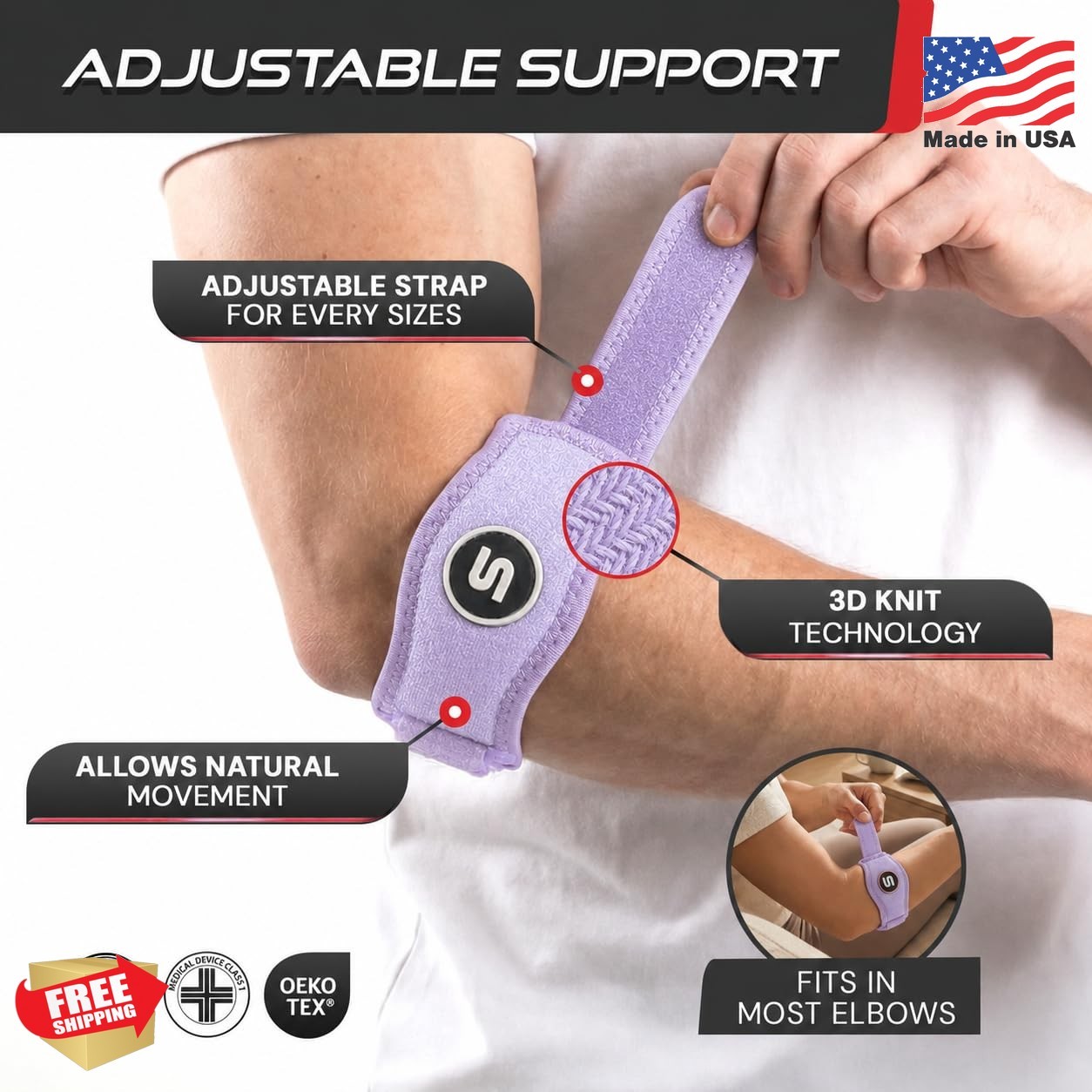 Sleeve Stars Tennis Elbow Brace for Men & Women, Elbow Brace for Tendonitis, Ten