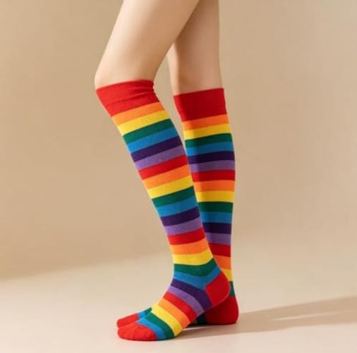 Knee High Socks for Women Men Multicolor
