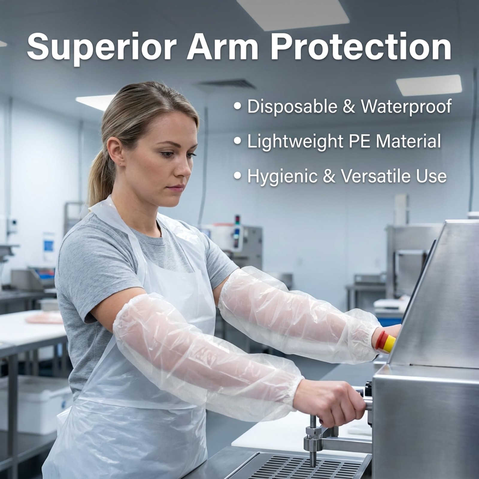 100 Pcs Disposable Arm Sleeves Covers- Plastic Sleeve Protectors for Arms Wat…