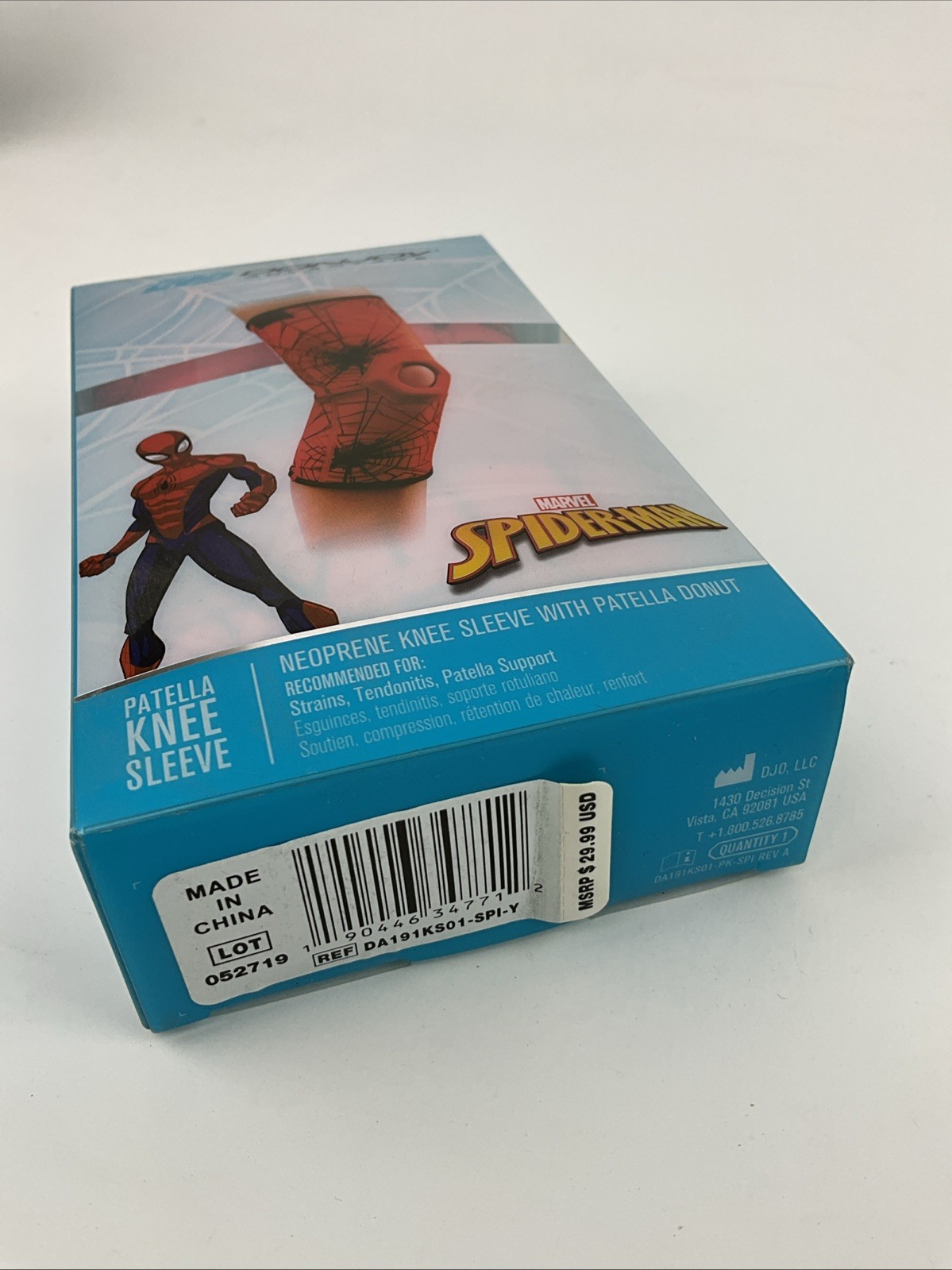 DonJoy Spiderman Neoprene Patella Knee Sleeve Pediatric Size
