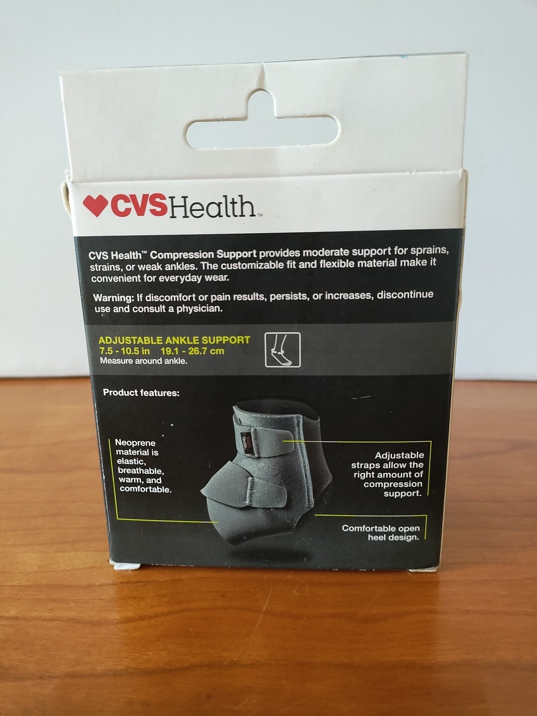 New! CVS Ankle Compression Support One Size Moderate Support