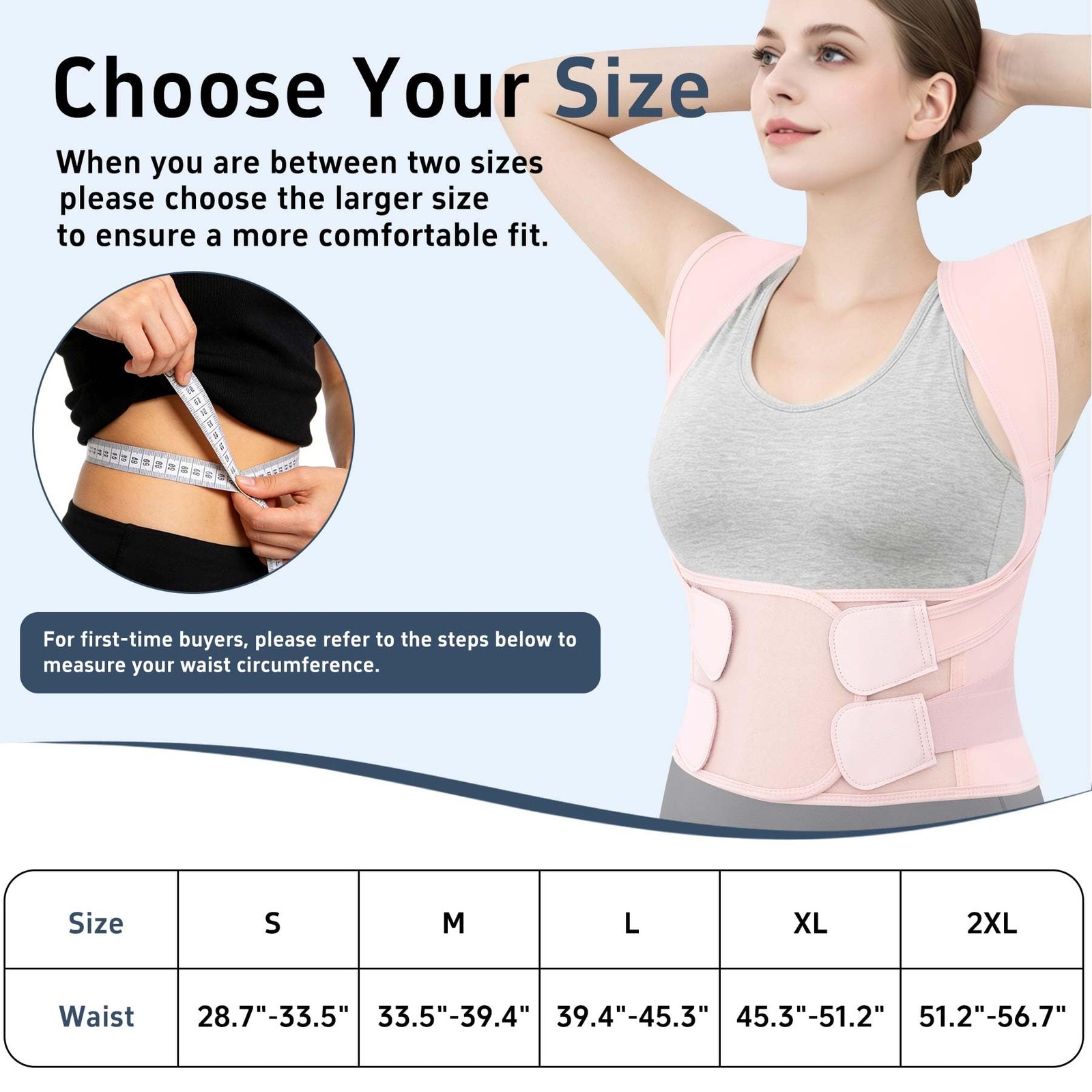 Cmipeob Posture Corrector for Women and Men, Adjustable Back Medium, Pink