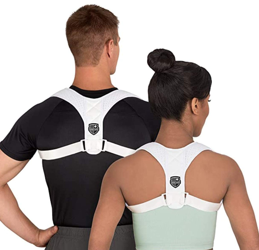 Swiss Safe Posture Corrector for Men/Women – Stylish & Discreet Ergonomic White