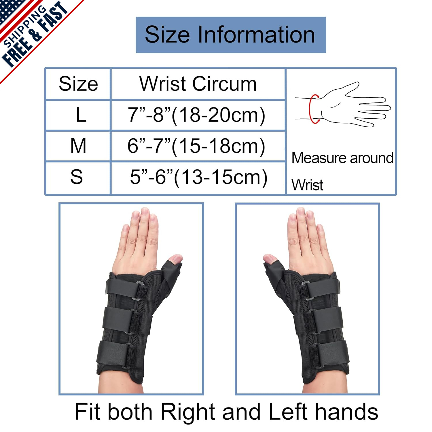 Wrist and Thumb Splint for De Quervain’s, Tendonitis, and Arthritis Left, Medium
